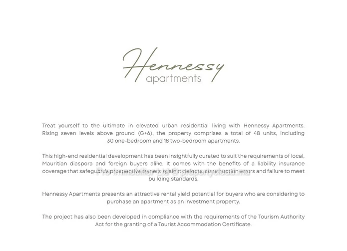 Treat yourself to the ultimate in elevated urban residential living with Hennessy Apartments.Quatre-Bornes.