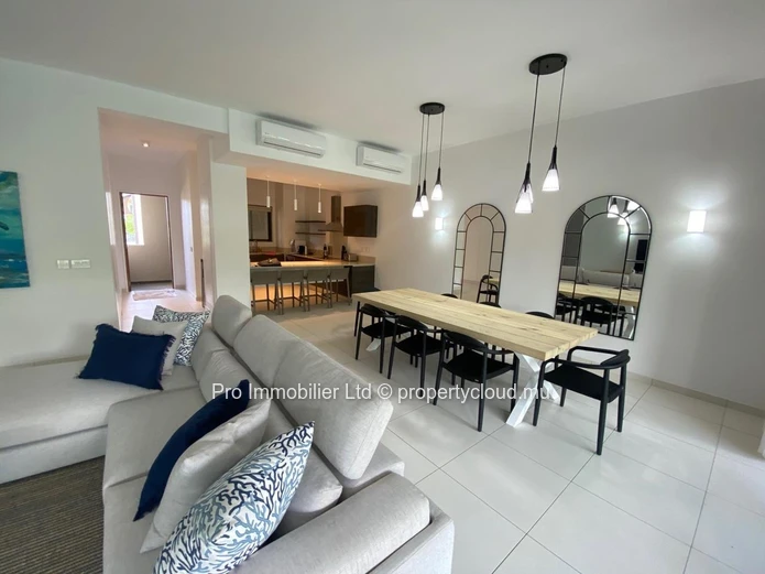 Ground floor apartment FOR SALE, fully furnished and located in a secure compound at Ki Residence Pereybere.